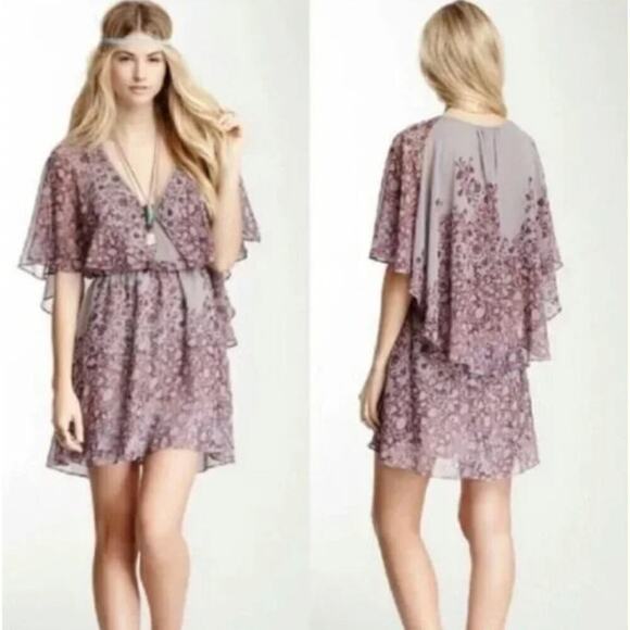 Free People Dresses & Skirts - Free People Floral Cape Mini Dress